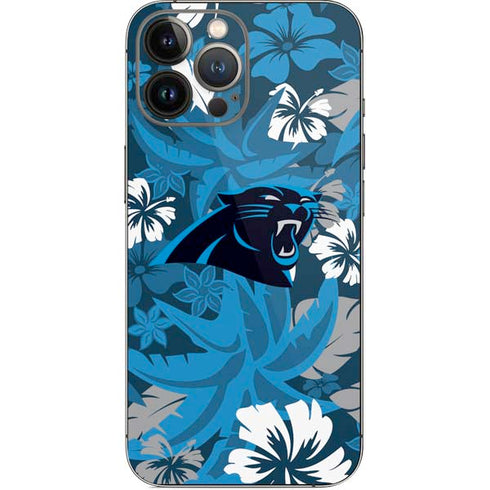 NFL Carolina Panthers Tropical Print iPhone 15 Pro Max Skin