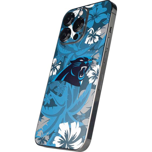 NFL Carolina Panthers Tropical Print iPhone 15 Pro Max Skin
