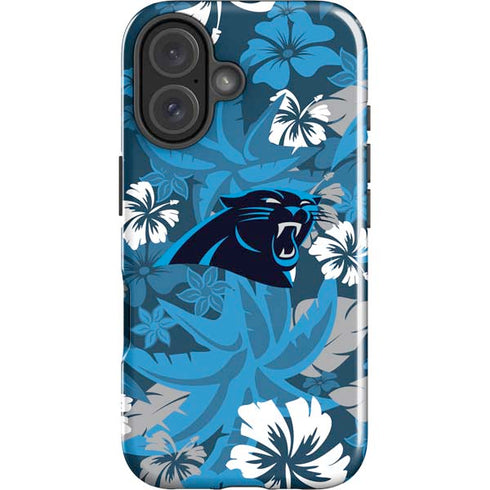 NFL Carolina Panthers Tropical Print iPhone 16 Impact Case