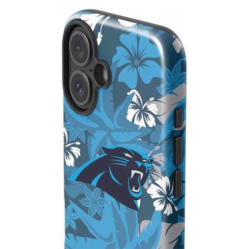 NFL Carolina Panthers Tropical Print iPhone 16 Impact Case