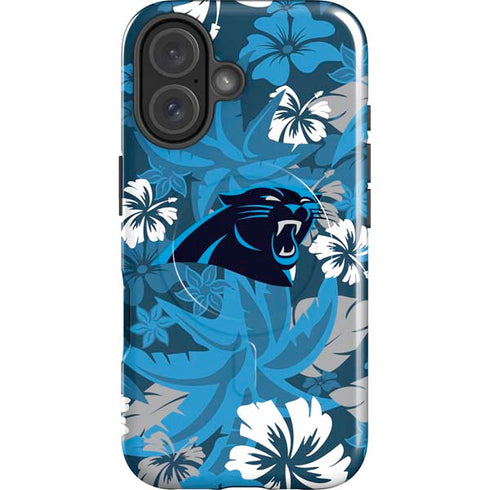 NFL Carolina Panthers Tropical Print iPhone 16 Magsafe Impact Case