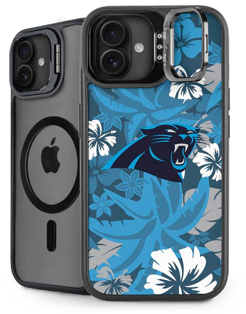NFL Carolina Panthers Tropical Print iPhone 16 Plus Kickstand Case