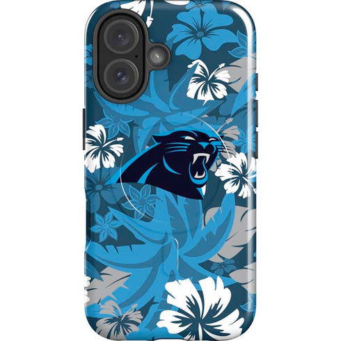 NFL Carolina Panthers Tropical Print iPhone 16 Plus Magsafe Impact Case