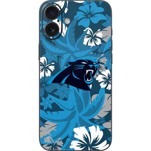 NFL Carolina Panthers Tropical Print iPhone 16 Plus Skin