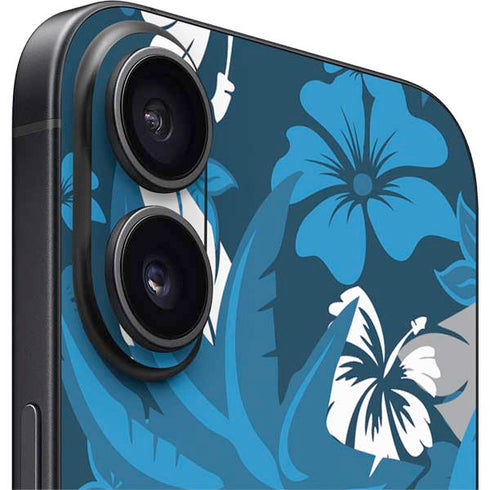 NFL Carolina Panthers Tropical Print iPhone 16 Plus Skin