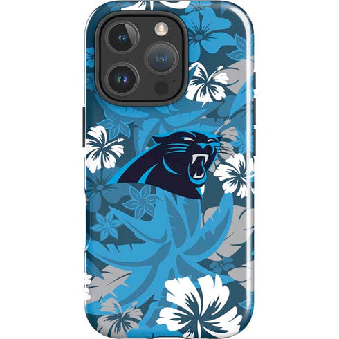 NFL Carolina Panthers Tropical Print iPhone 16 Pro Impact Case