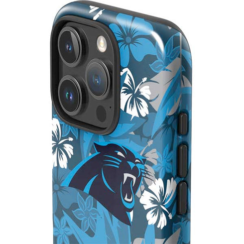 NFL Carolina Panthers Tropical Print iPhone 16 Pro Max Impact Case