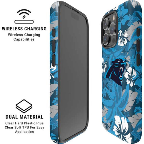 NFL Carolina Panthers Tropical Print iPhone 16 Pro Max Magsafe Impact Case