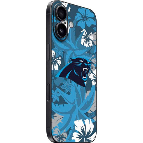 NFL Carolina Panthers Tropical Print iPhone 16 Skin