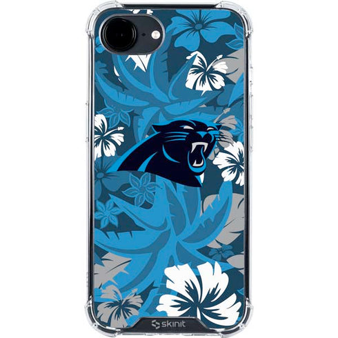 NFL Carolina Panthers Tropical Print iPhone 16e Clear Case