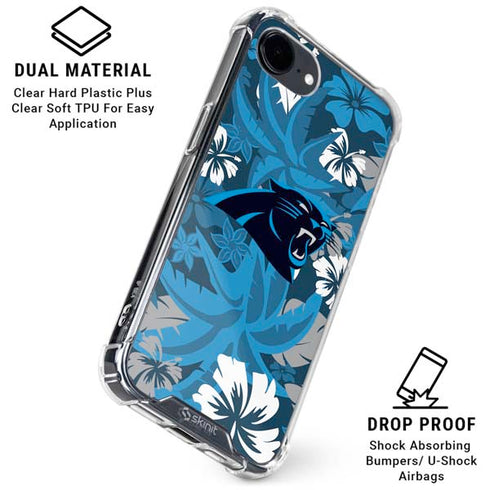 NFL Carolina Panthers Tropical Print iPhone 16e Clear Case