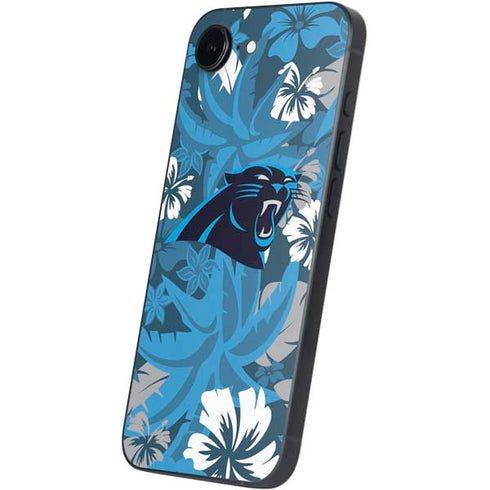 NFL Carolina Panthers Tropical Print iPhone 16e Skin