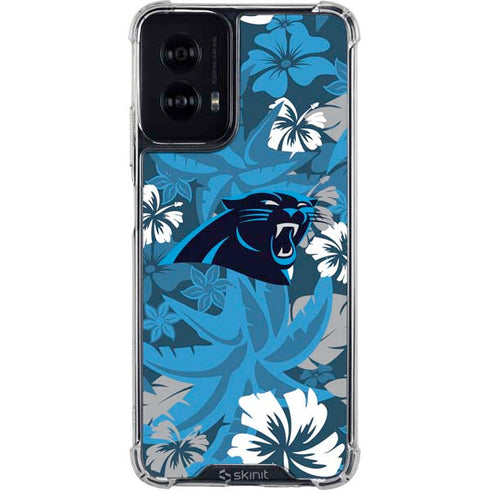 NFL Carolina Panthers Tropical Print Moto G Power 5G (2024) Clear Case