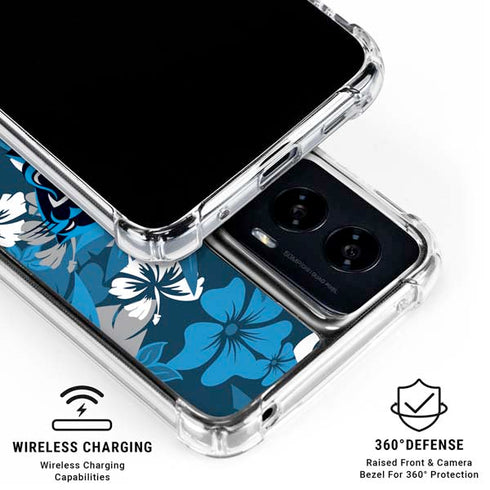 NFL Carolina Panthers Tropical Print Moto G Power 5G (2024) Clear Case