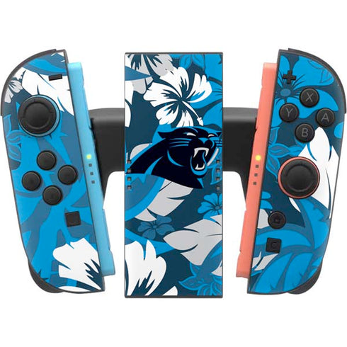 NFL Carolina Panthers Tropical Print Nintendo Switch 2 (2025) Joy-Con Controller Skin