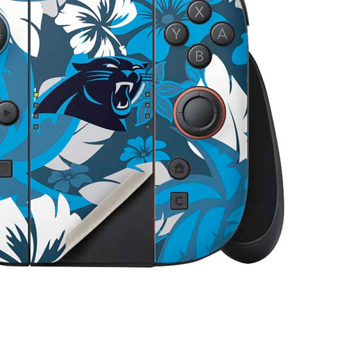 NFL Carolina Panthers Tropical Print Nintendo Switch 2 (2025) Joy-Con Controller Skin