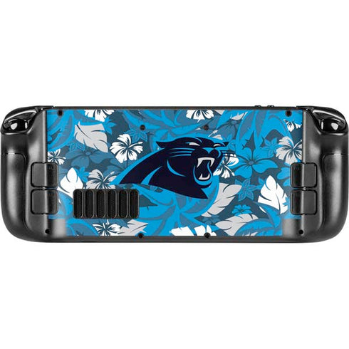 NFL Carolina Panthers Tropical Print Steam Deck Handheld Gaming Computer Skin