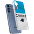 NFL Carolina Panthers White Striped Galaxy A55 5G Clear Case