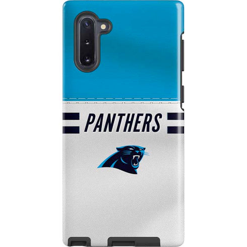NFL Carolina Panthers White Striped Galaxy Cases