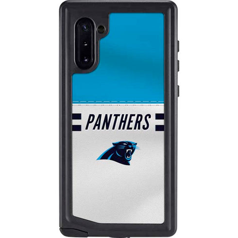NFL Carolina Panthers White Striped Galaxy Cases