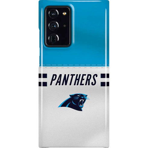 NFL Carolina Panthers White Striped Galaxy Cases