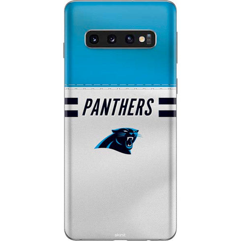 NFL Carolina Panthers White Striped Galaxy S10 Skin