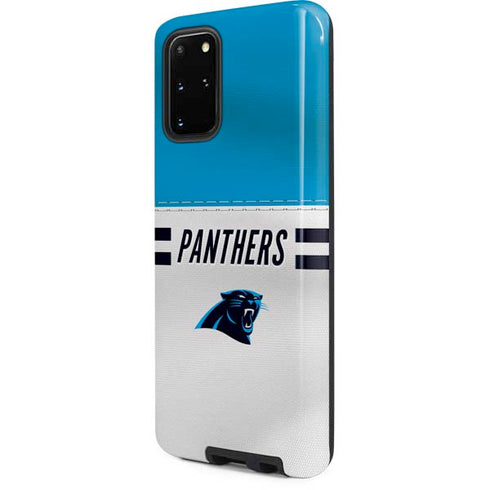 NFL Carolina Panthers White Striped Galaxy S20 Plus Pro Case