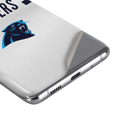 NFL Carolina Panthers White Striped Galaxy S20 Plus Skin