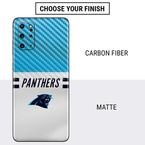 NFL Carolina Panthers White Striped Galaxy S20 Plus Skin