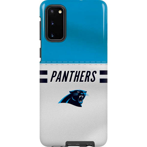 NFL Carolina Panthers White Striped Galaxy S20 Pro Case