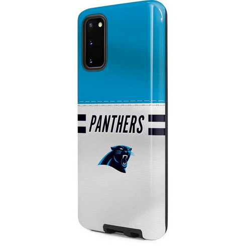NFL Carolina Panthers White Striped Galaxy S20 Pro Case