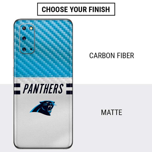 NFL Carolina Panthers White Striped Galaxy S20 Skin