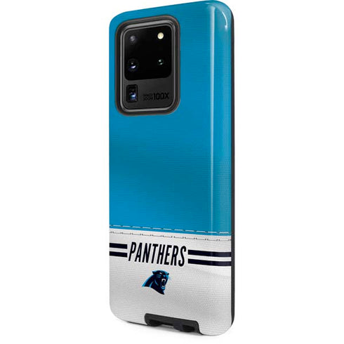 NFL Carolina Panthers White Striped Galaxy S20 Ultra 5G Pro Case