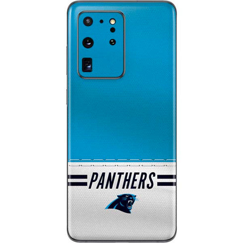 NFL Carolina Panthers White Striped Galaxy S20 Ultra 5G Skin