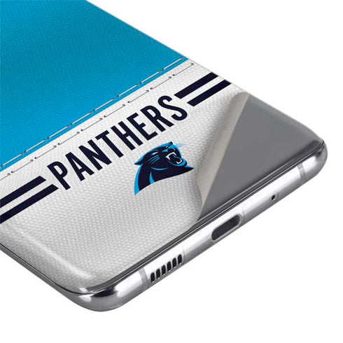 NFL Carolina Panthers White Striped Galaxy S20 Ultra 5G Skin