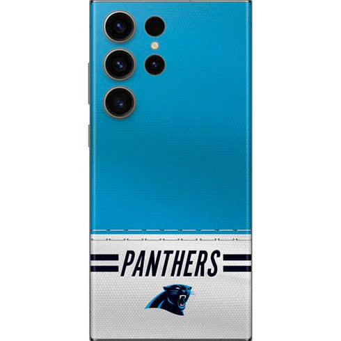 NFL Carolina Panthers White Striped Galaxy Skins