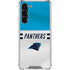 NFL Carolina Panthers White Striped Galaxy S24 FE Clear Case