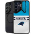 NFL Carolina Panthers White Striped Galaxy S25 Plus Kickstand Case