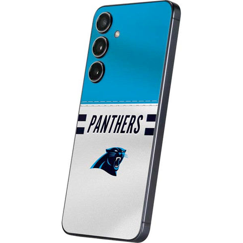 NFL Carolina Panthers White Striped Galaxy S25 Skin