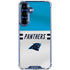 NFL Carolina Panthers White Striped Galaxy S25 Clear Case