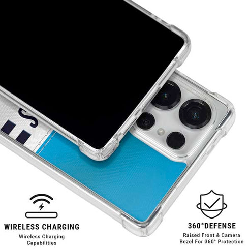 NFL Carolina Panthers White Striped Galaxy S25 Ultra Clear Case