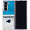 NFL Carolina Panthers White Striped Galaxy Z Fold5 5G Clear Case