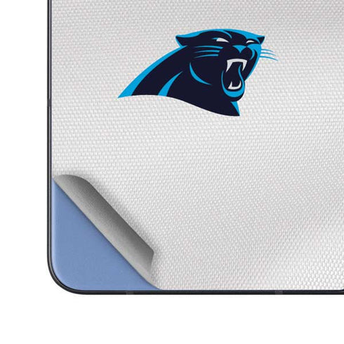 NFL Carolina Panthers White Striped Galaxy Z Fold5 5G Skin