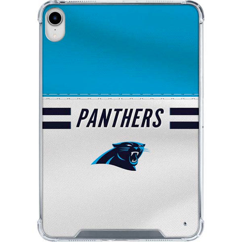 NFL Carolina Panthers White Striped iPad 11th Gen (2025) Clear Case