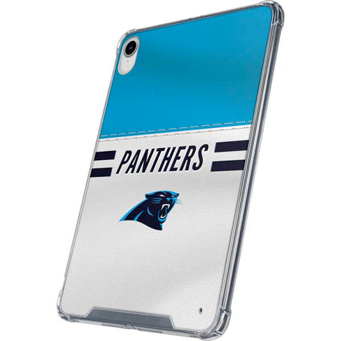 NFL Carolina Panthers White Striped iPad 11th Gen (2025) Clear Case