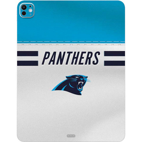 NFL Carolina Panthers White Striped iPad Pro 13in M4 (2024) Skin