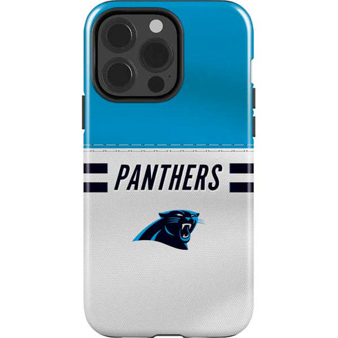 NFL Carolina Panthers White Striped iPhone 15 Pro Impact Case