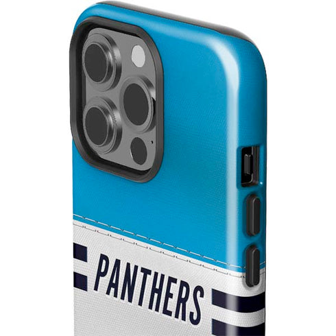 NFL Carolina Panthers White Striped iPhone 15 Pro Impact Case