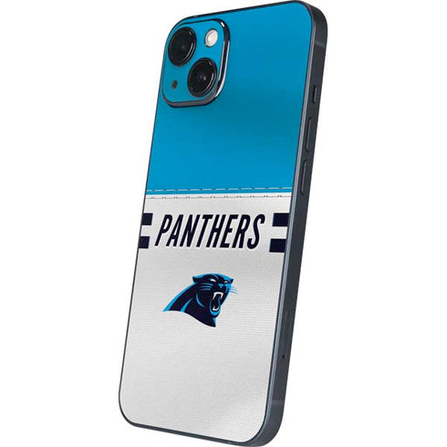 NFL Carolina Panthers White Striped iPhone 15 Skin