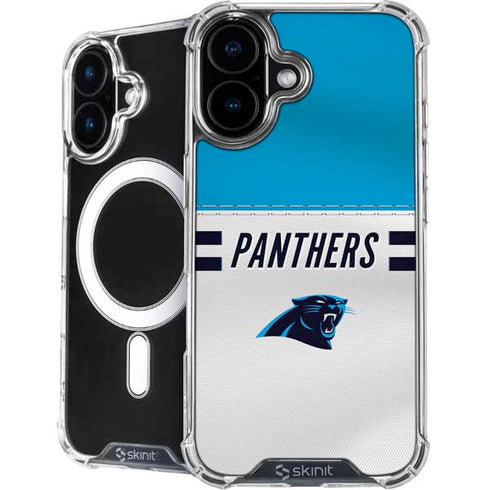 NFL Carolina Panthers White Striped iPhone 16 MagSafe Case